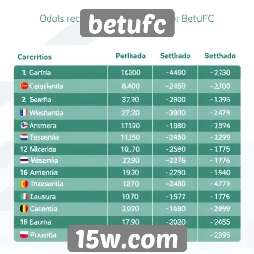 Comparação entre odds oferecidas no betufc e concorrentes